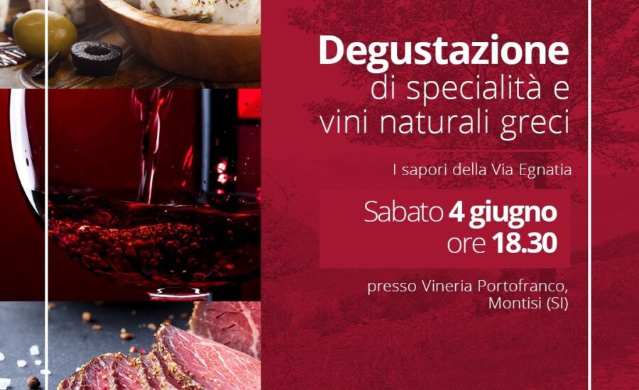 Degustazione di specialità e vini naturali greci presso Vineria Portofranco - Ellenikà